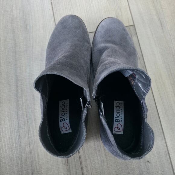 Blondo Gray Suede Round Toe Ankle Boots Shoes 10 M (B6241-635) - Picture 16 of 16
